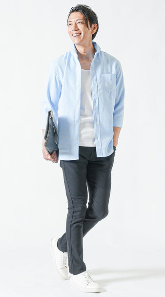 夏デートの大人メンズコーデ例 夏の食事デートコーデ