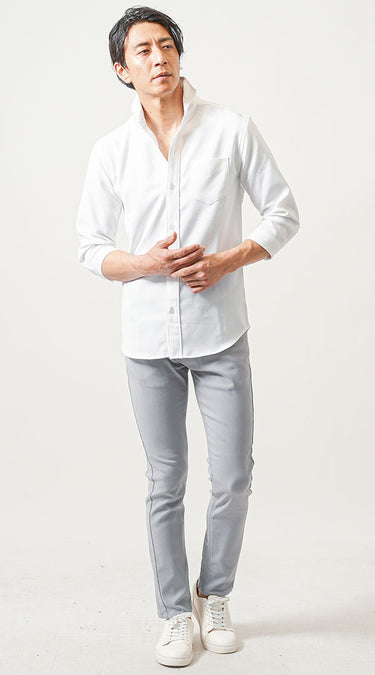 おすすめのメンズ立ち襟ポロシャツのコーデ例