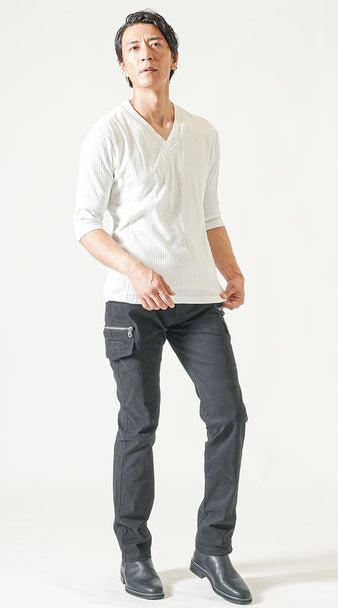 一枚着でもかっこいい！大人の７分袖Tシャツシンプルコーデ