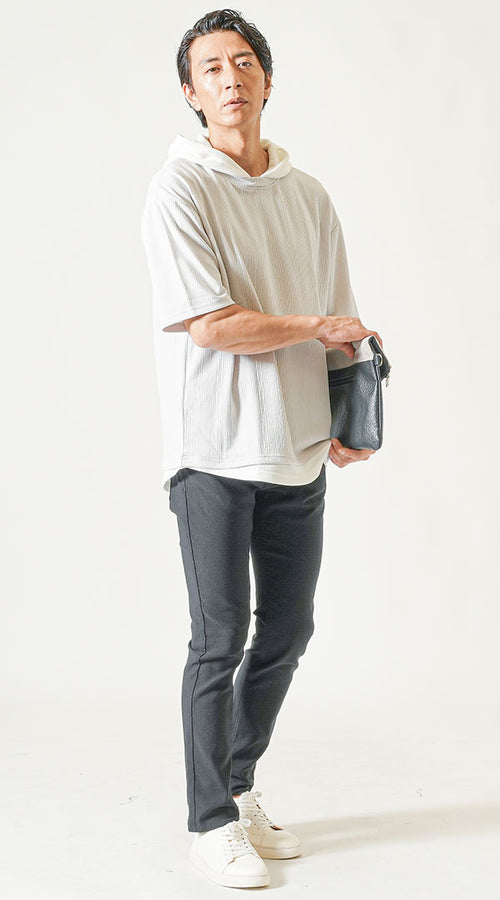 ジップパーカーに合うズボンコーデ