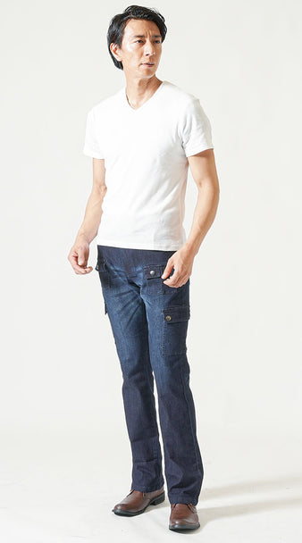 夏は一枚でもかっこいい!着丈短め細身半袖Tシャツコーデ