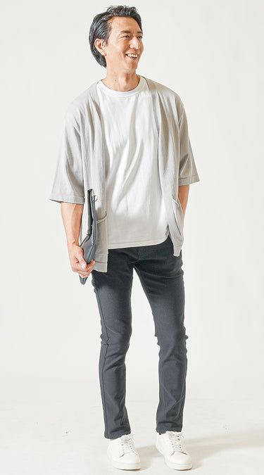 メンズにおすすめのサマーカーディガンコーデの例