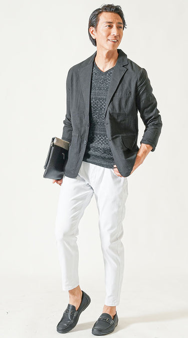 ダサいと言われないメンズにおすすめの白パンツコーデ例