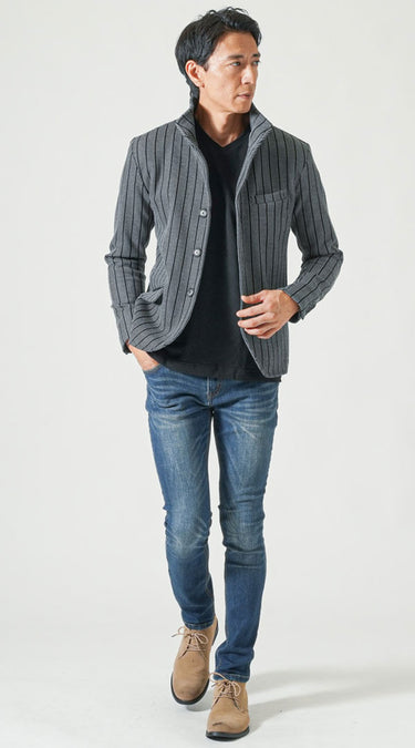 50代メンズが似合うテーパードジーンズコーデ