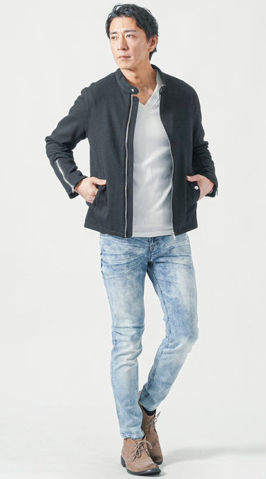 左右ともに メンズにおすすめのデニムコーデ