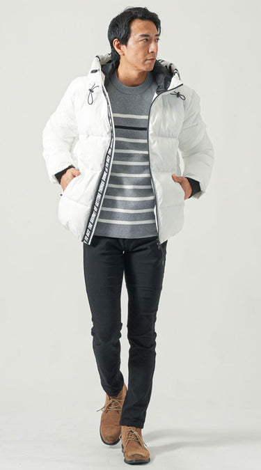 白ダウン×パンツの目指したい正解コーデ