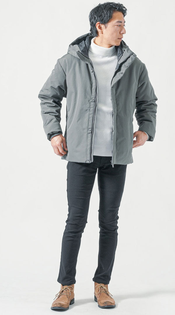 メンズにおすすめの着膨れしないダウンコーデ