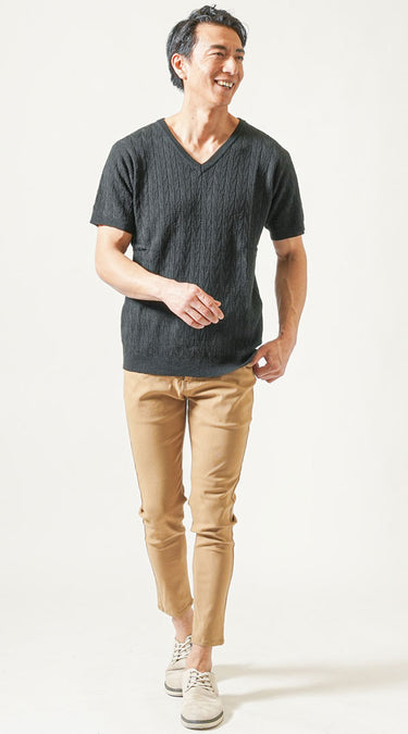 30代以上が目指したいベージュスキニーパンツコーデ例