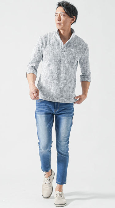 おすすめのメンズ立ち襟ポロシャツのコーデ例