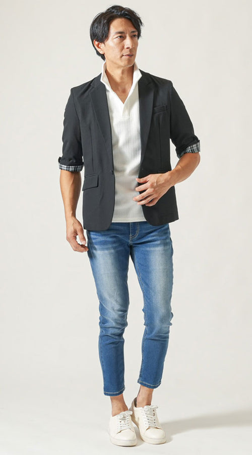 ジャケットに合うインナーメンズコーデ