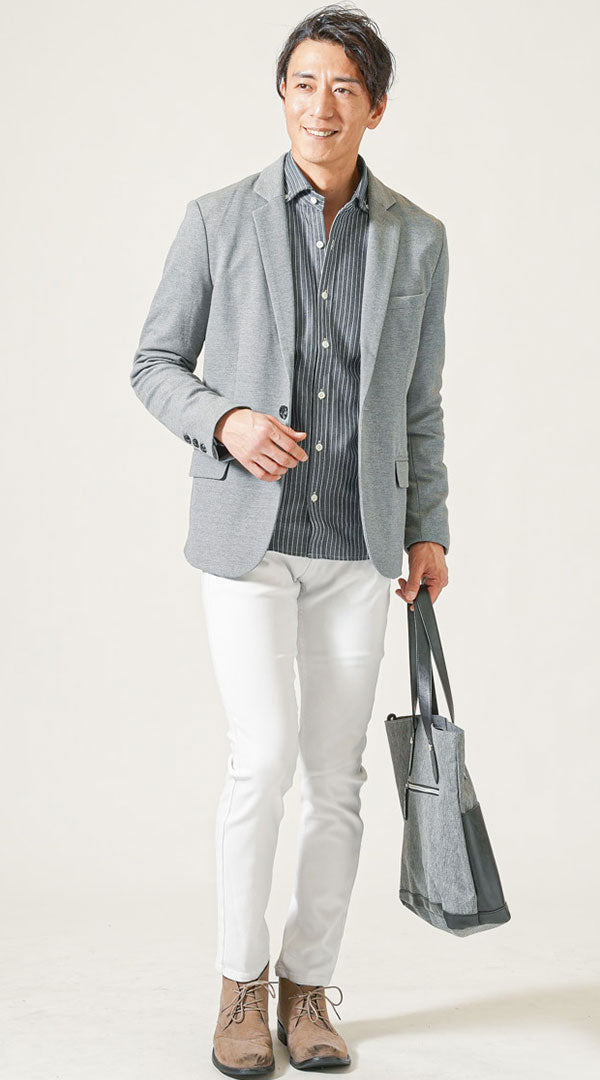 グレージャケットメンズコーデ 春/夏/秋/冬【40代50代30代におすすめ