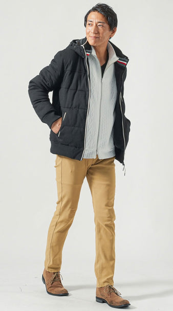 白ブルゾンを使ったメンズ冬コーデ