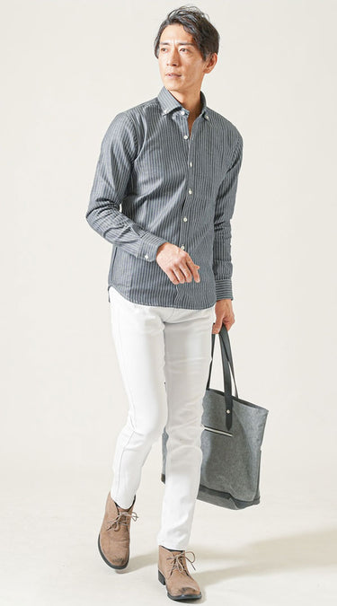 ダサいと言われないメンズにおすすめの白パンツコーデ例