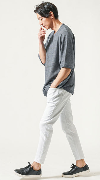 夏の40代メンズニットおすすめコーデ