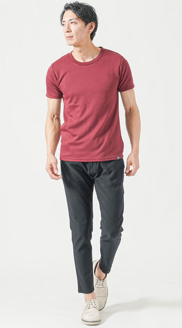 筋肉質・がたいがいい日本人体型の男性にふさわしい自然とカッコ良く見えるTシャツコーデ例