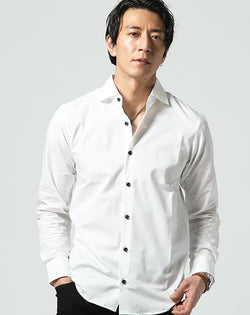 日本製ホリゾンタルカラースリムフィットシャツ