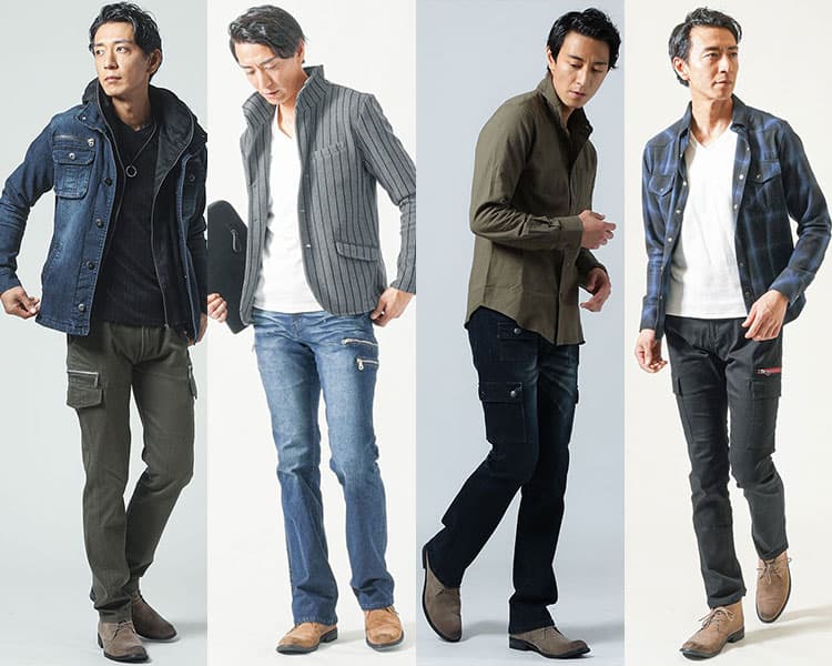 細身のパンツをはくことで50代らしい大人のちょいワルファッション