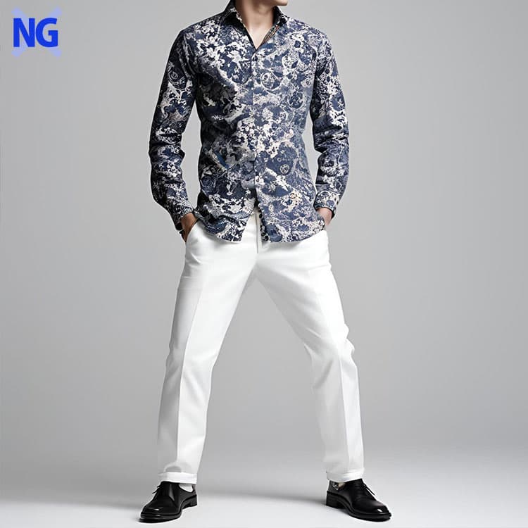 白パンツに派手なトップスを合わせたダサい白パンツのコーデ例