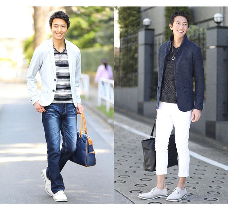 「パンツ」をアンクル丈やクロップドパンツにするとカジュアルさがでる