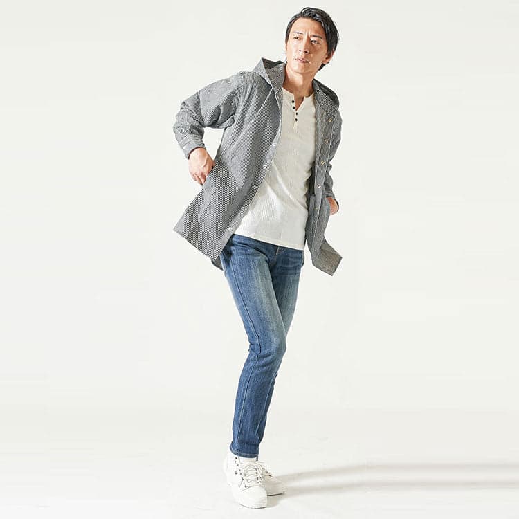 40代男性におすすめのヘンリーネックTシャツコーデ