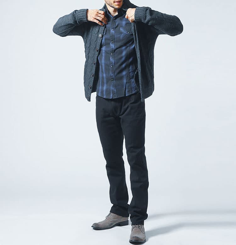 ニット メンズ　40代 ブランド　スタンドカラーニット