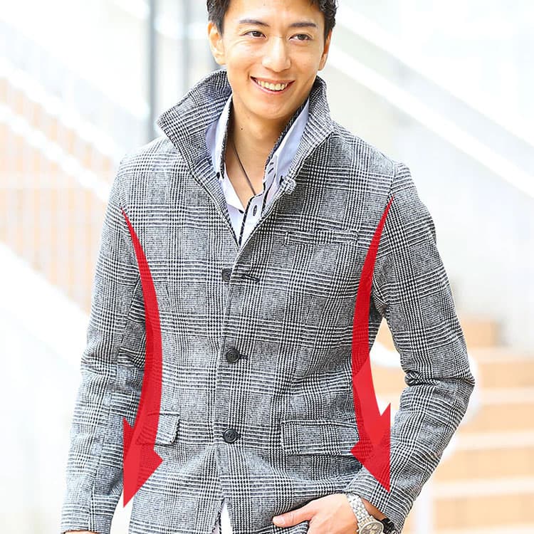 60代におすすめのアウターのウエストのくびれの画像