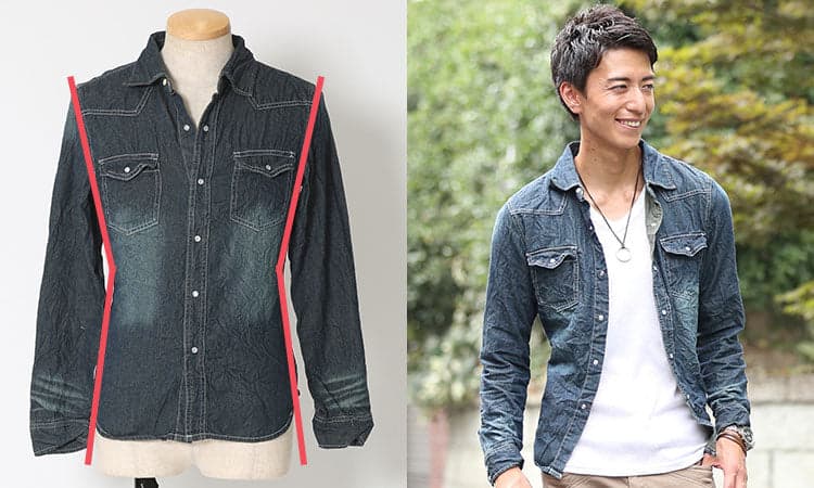 失敗しないデニムシャツの選び方?細身デザインを選ぼう