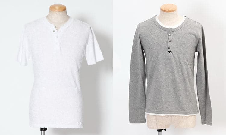ヘンリーネックTシャツ