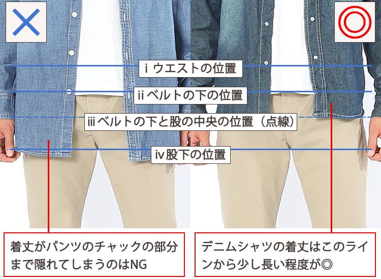 格好良く見えるデニムシャツの正しいサイズ感