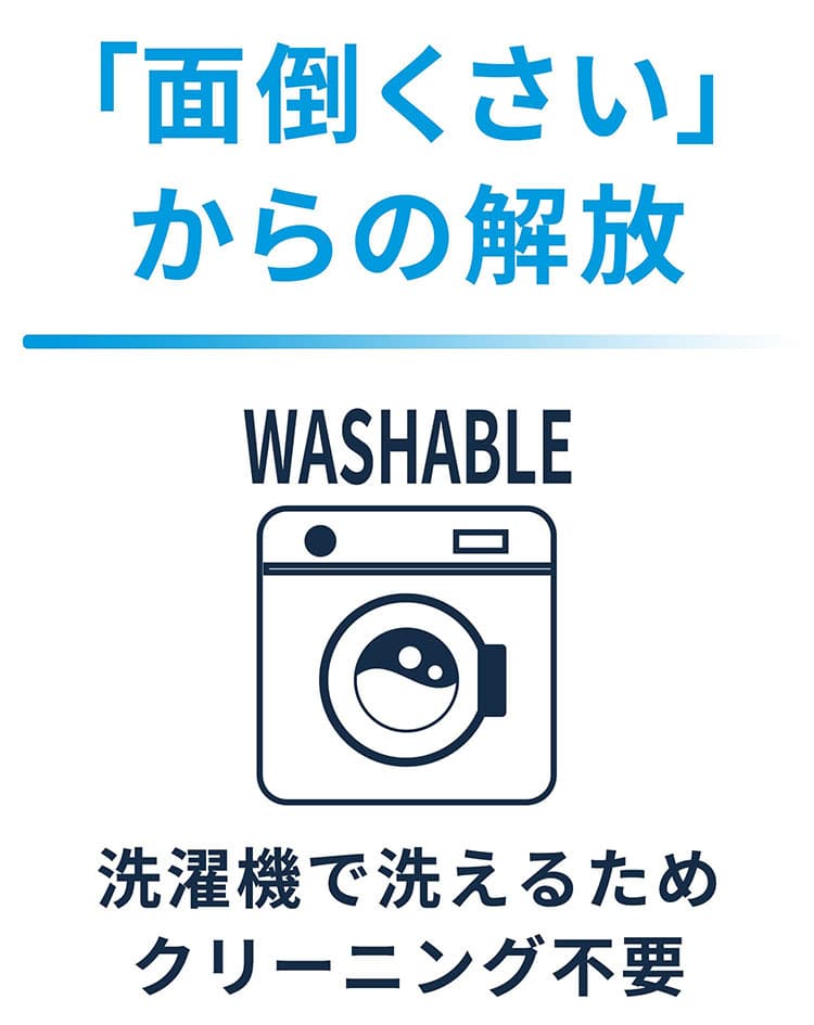 洗濯機で洗える説明