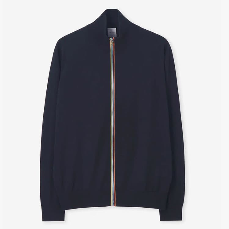 美品 L ポールスミス 近年 裏地ボア ハイネック ニット カーディガン