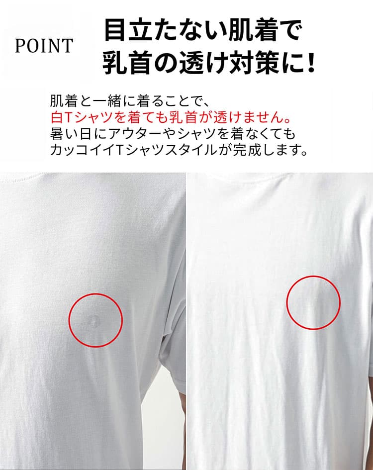 肌の透けも防止するインナーの説明画像