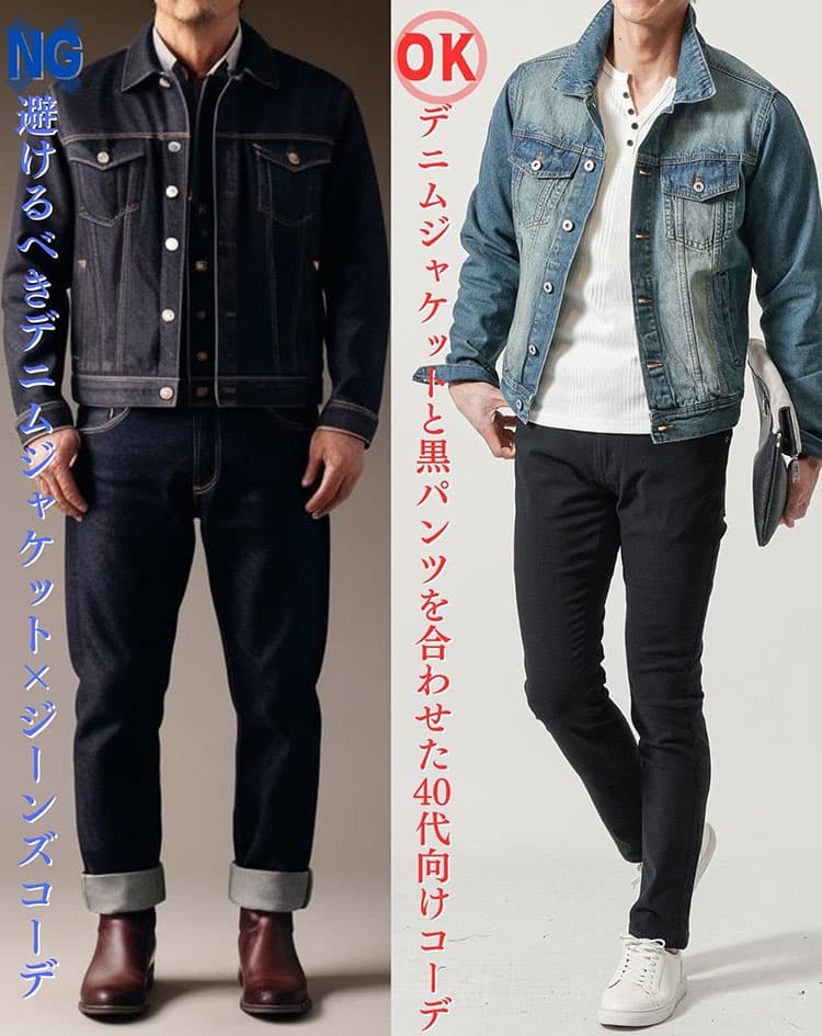 デニムジャケットとデニムパンツのコーデはおすすめできない