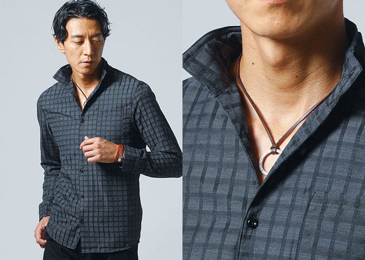 ウインドウペンチェック柄シャツの画像