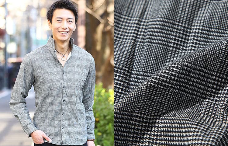 グレンチェック柄シャツの画像