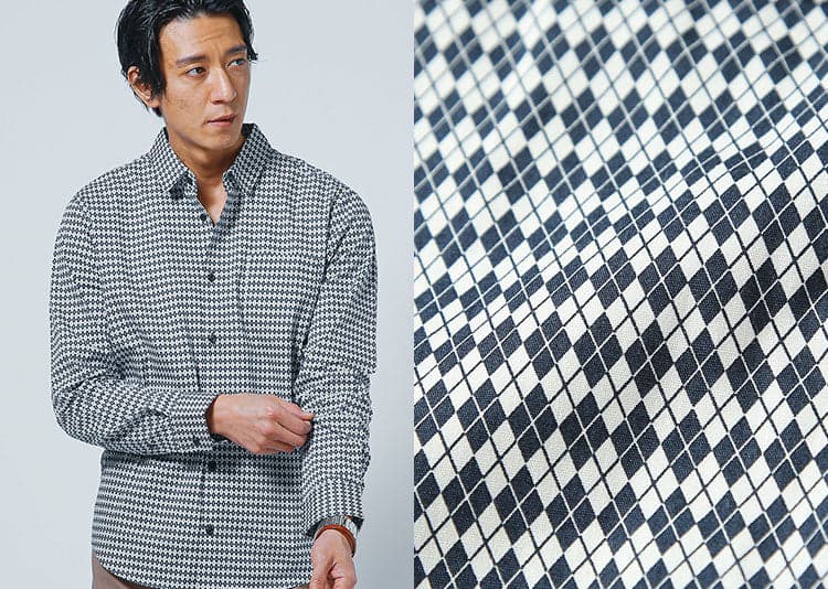 アーガイルチェック柄シャツの画像