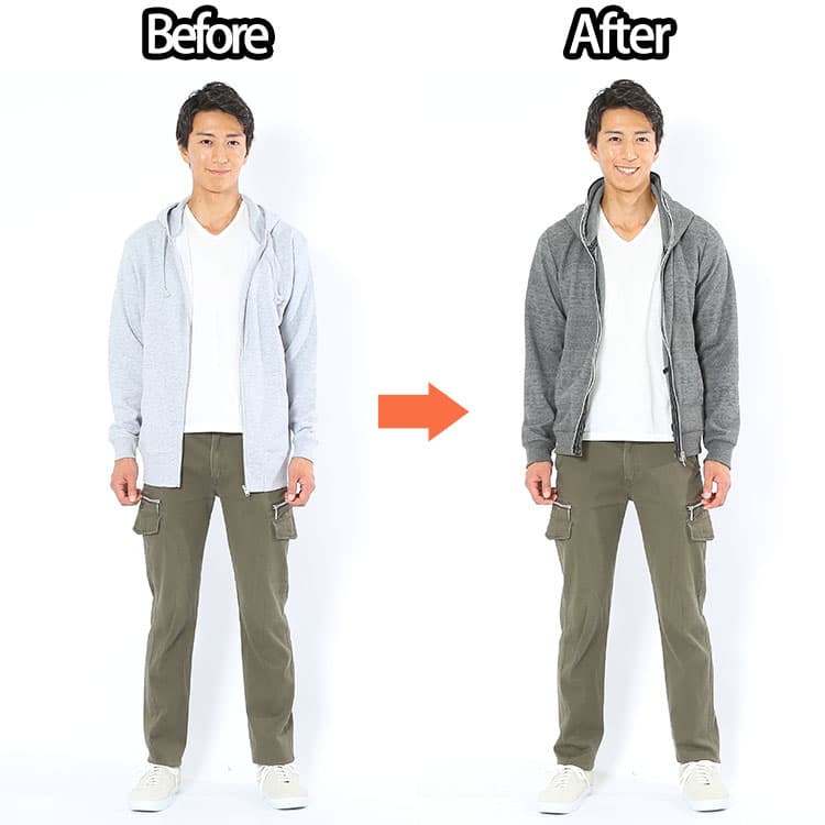 40代メンズがダサいと言われるパーカーファッションとおしゃれに見えるパーカーファッションの比較