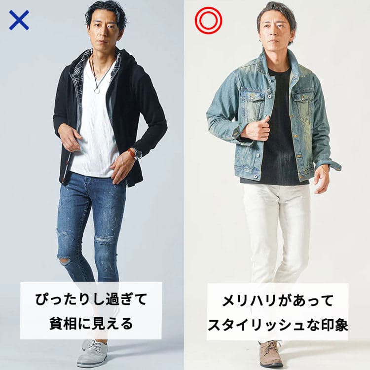 細身 男性 ファッションブランド どこで買う 30代40代 タイトな服