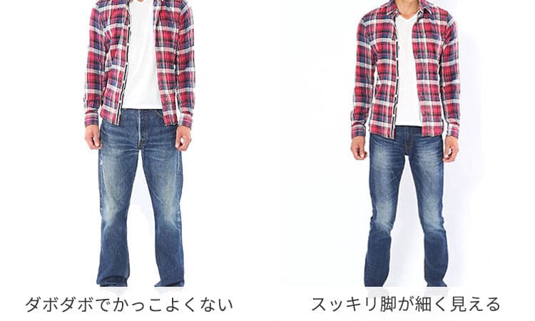 細身パンツのサイズ感