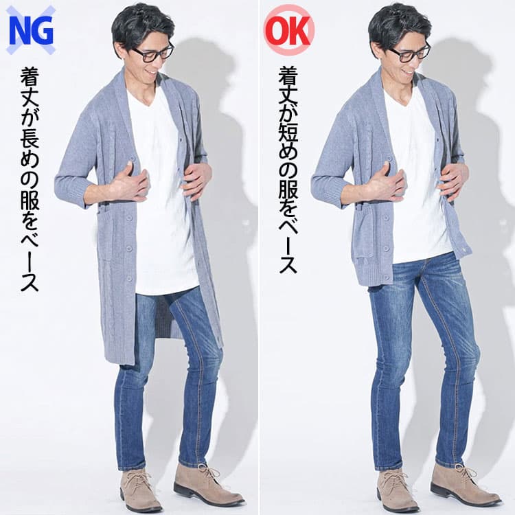 着丈の違いによる見え方の違い