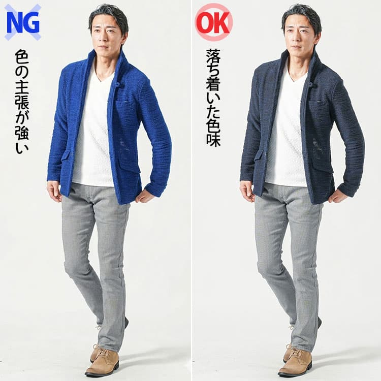 服の色の強さによる見え方の違い