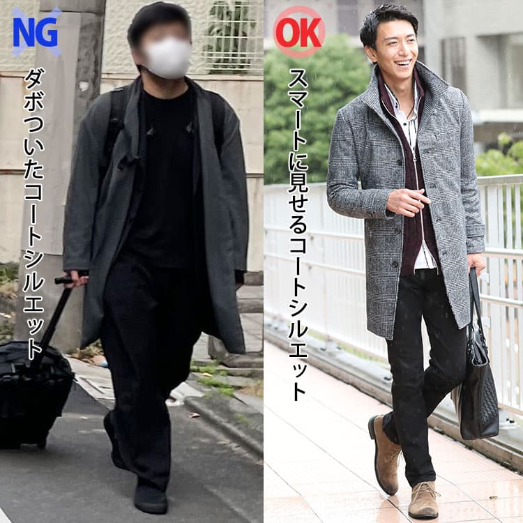 コートのシルエットの違い