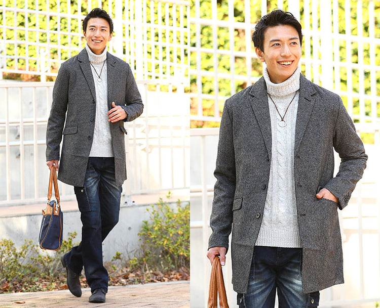 ツイードコート 着こなし