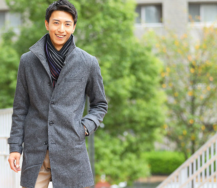 メルトン素材イタリアンカラーロングコート