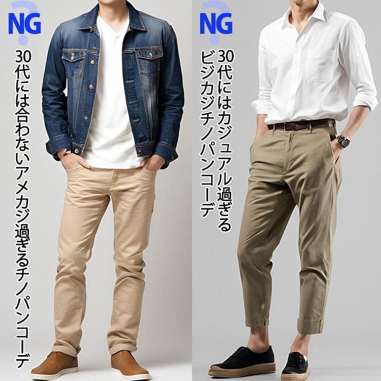 30代メンズに合わないダサいコーデ例