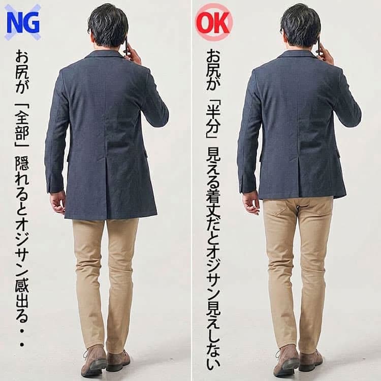 後ろから見るとお尻が半分見える程度