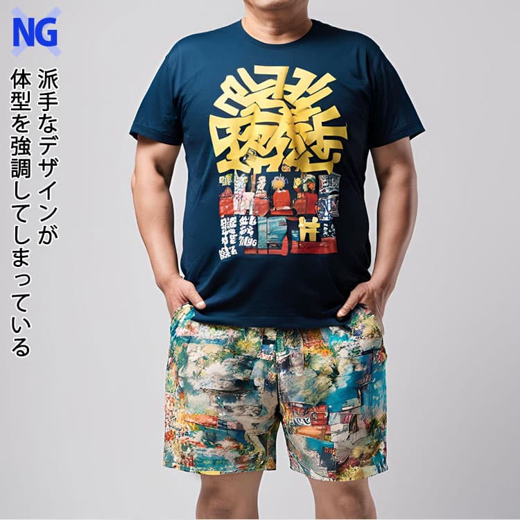 体型カバーできずおしゃれにも見えない30代男性のNG例