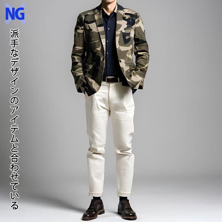  メンズのダサいと思われる黒シャツのコーデ例