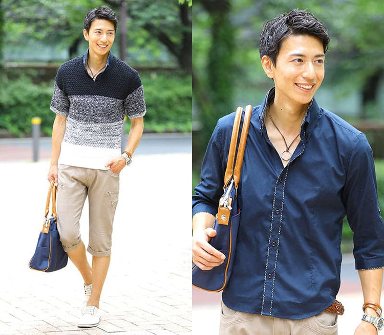 2枚襟デザイン美シルエット7分袖シャツ