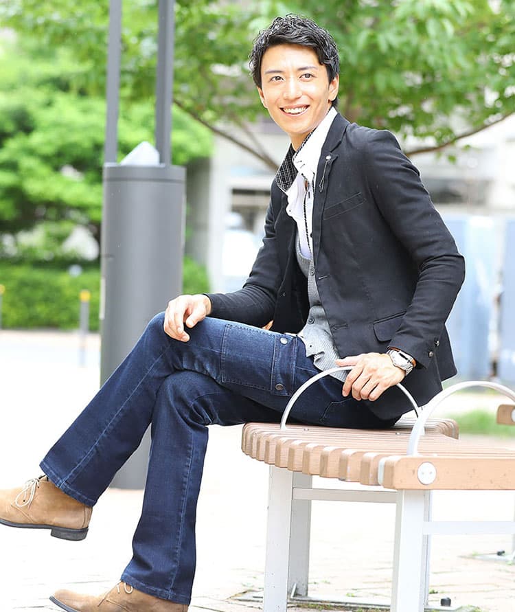 スリムストレッチブーツカットフレアデニムカーゴパンツ